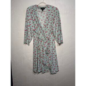 Rene Rofe floral lightweight belt robe womens 1X coquette‎ ethereal romantic
